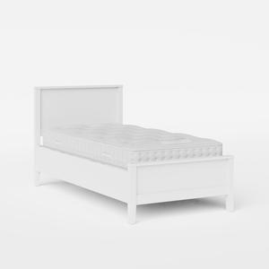 Ramsay Painted lit simple en bois peint en blanc avec matelas - Thumbnail