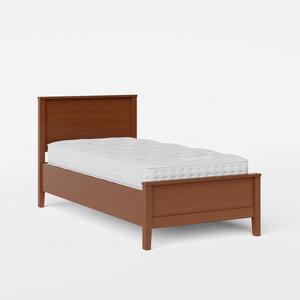 Ramsay single wood bed in dark cherry with Juno mattress - Thumbnail