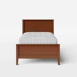Ramsay single wood bed in dark cherry with Juno mattress - Thumbnail