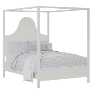 Rowe cama de madera pintada en blanco con colchón - Thumbnail