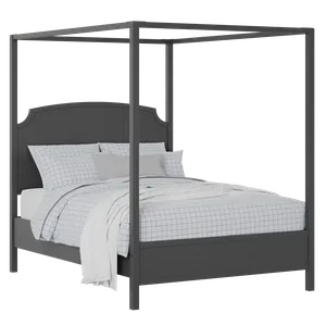 Shelley Slim painted wood bed in black with Juno mattress - Thumbnail