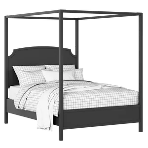 Shelley Slim painted wood bed in black with Juno mattress - Thumbnail