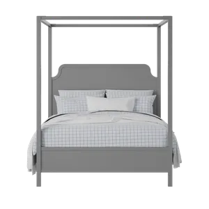 Tate Slim painted wood bed in grey with Juno mattress - Thumbnail