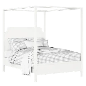 Tate Slim painted wood bed in white with Juno mattress - Thumbnail