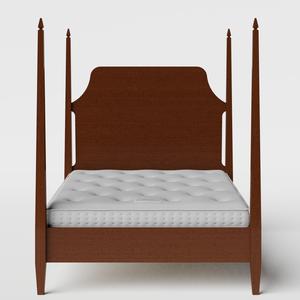 Turner houten bed in dark cherry met matras - Thumbnail