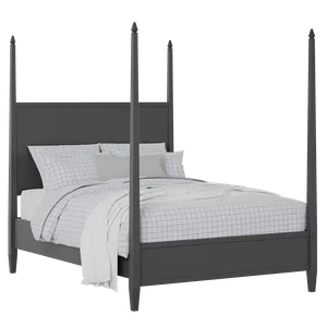 Warton painted wood bed in black with Juno mattress - Thumbnail