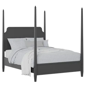 Wilde Slim painted wood bed in black with Juno mattress - Thumbnail