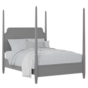 Wilde Slim painted wood bed in grey with Juno mattress - Thumbnail