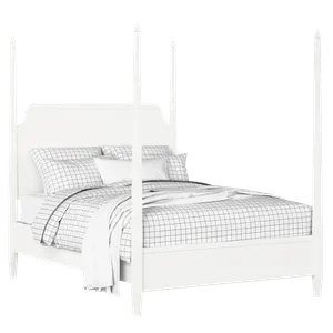 Wilde Slim lit en bois peint en blanc avec matelas - Thumbnail