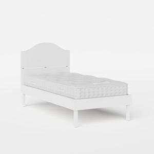 Yoshida Painted lit simple en bois peint en blanc avec matelas - Thumbnail