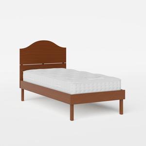 Yoshida single wood bed in dark cherry with Juno mattress - Thumbnail