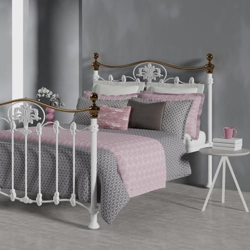 Camolin iron bed - Image grey white - Thumbnail