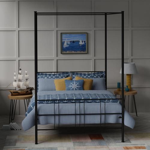 Toulon iron bed - Image blue gold - Thumbnail