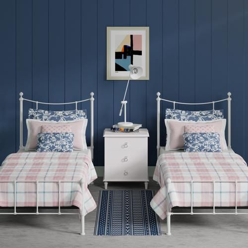 Isabelle single iron bed - Image blue pink - Thumbnail