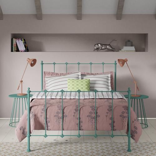 Paris iron bed - Image teal pink - Thumbnail
