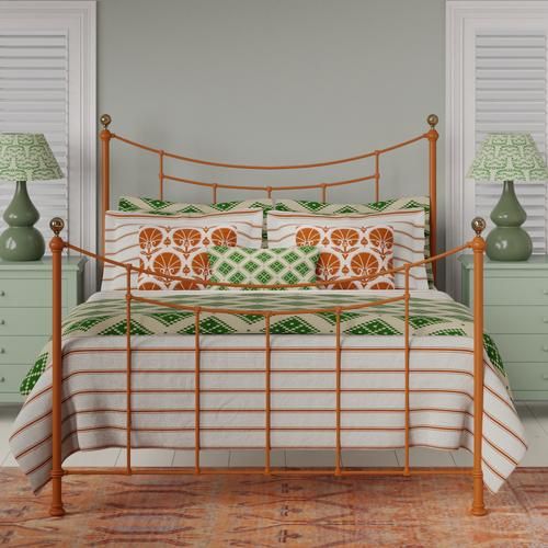 Virginia iron bed - Image orange green - Thumbnail