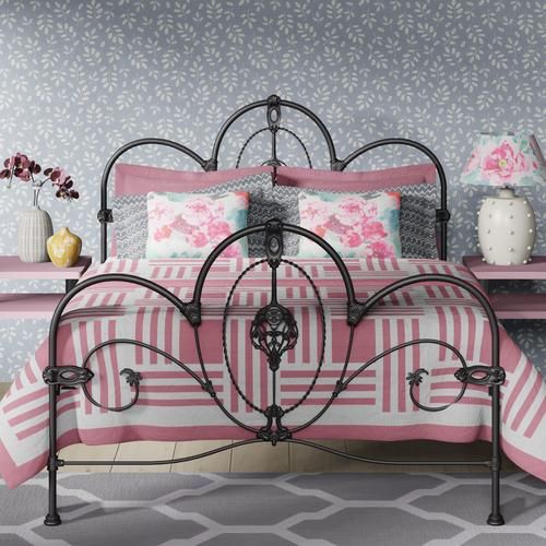 Ballina iron bed frame - Blue and pink bedroom - Thumbnail