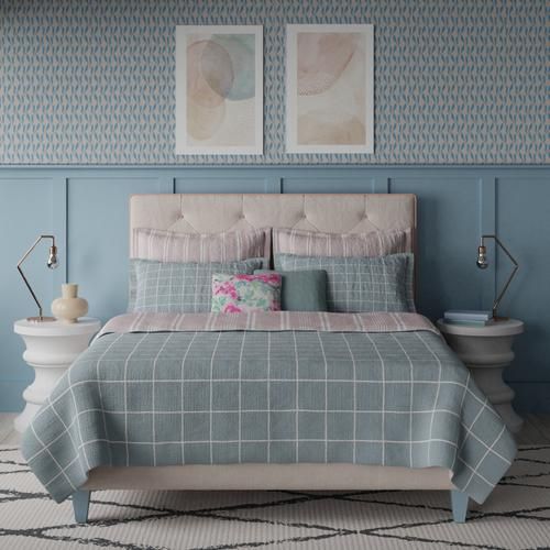 Yushan upholstered bed - Image baby blue - Thumbnail