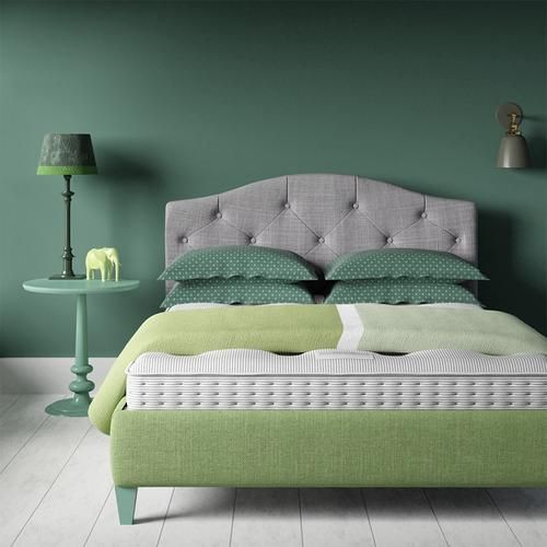Daniella upholstered bed - Image green white - Thumbnail