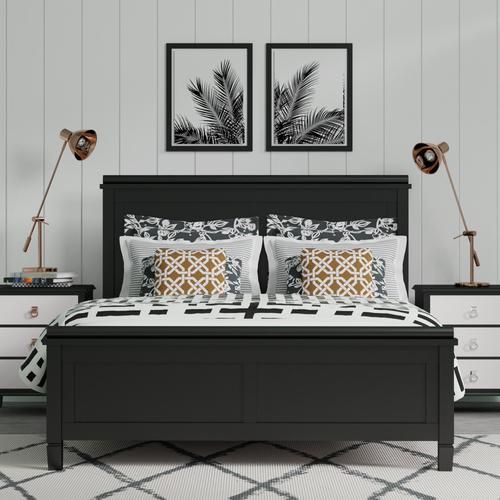 Nocturne wooden bed - Image black and white bedroom - Thumbnail